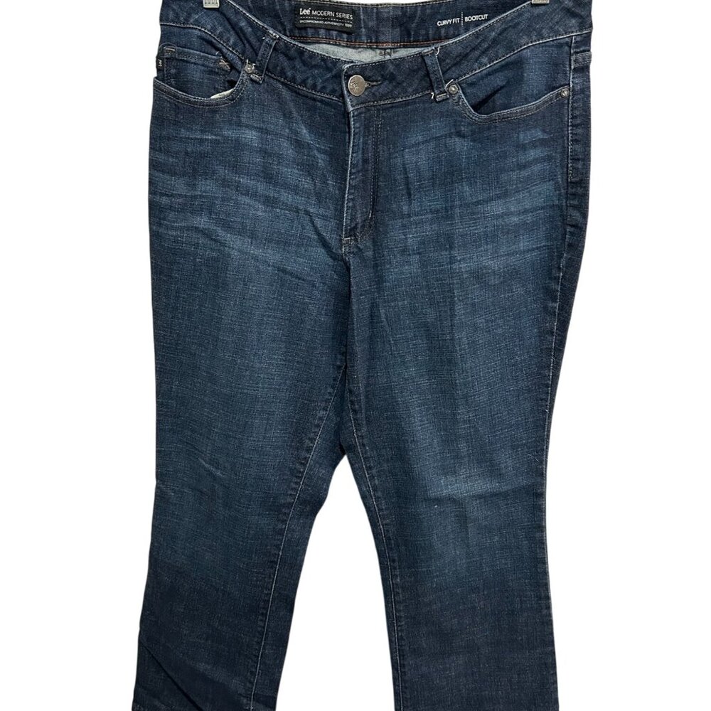Lee Modern Series Dark Wash Curvy Fit Bootcut Jeans Size 18S Denim Flattering